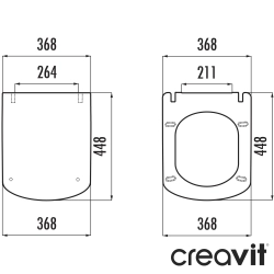 Creavit - Creavit Elegant Mezopotamya Yavaş Kapanan Klozet Kapağı, Terrakota