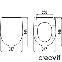Creavit - Creavit Ness Yavaş Kapanan Klozet Kapağı