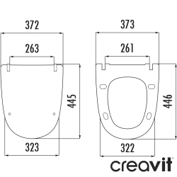 Creavit - Creavit Ruby Vital Mezopotamya Duroplast Yavaş Kapanan Klozet Kapağı, Serpantin