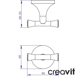 Creavit - Creavit Neo İkili Havlu/Bornoz Askısı - MA.NO12026