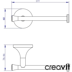 Creavit - Creavit Neo Kapaksız Tuvalet Kağıtlığı, Altın