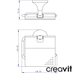 Creavit - Creavit Neo Kapaklı Tuvalet Kağıtlığı, Altın