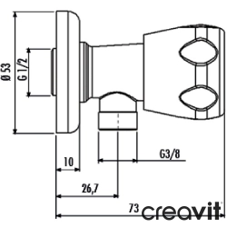 Creavit - Creavit Topaç Volan Ara Musluk - MS.AC165T