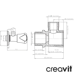 Creavit - Creavit Alfa Volan Ara Musluk - MS.AC338