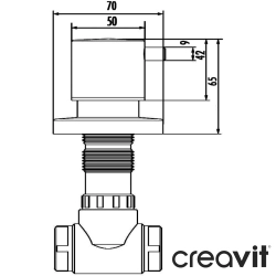 Creavit - Creavit Ankastre Stop Valf, Gun Grey
