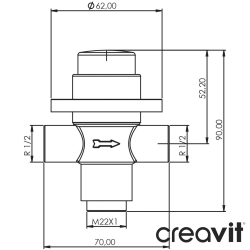 Creavit - Creavit Zaman Ayarlı Ankastre Pisuvar Musluğu (Sıva Altı Dahil)