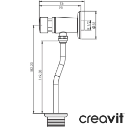 Creavit - Creavit Zaman Ayarlı Basmalı Pisuvar Musluğu (Sıva Üstü)