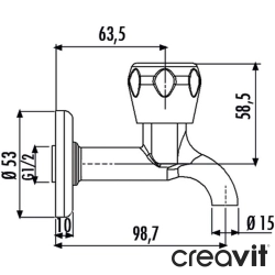 Creavit - Creavit Kısa Lavabo Musluğu