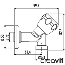 Creavit - Creavit Çamaşır Musluğu - MS.T405C