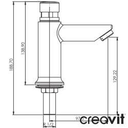 Creavit - Creavit Zaman Ayarlı Basmalı Lavabo Bataryası