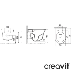 Creavit - Creavit Ruby Nora Vortex Flush Asma Klozet - NO323-00CB42E-0000