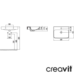 Creavit - Creavit Pride Lavabo, 60 cm, Cappuccino