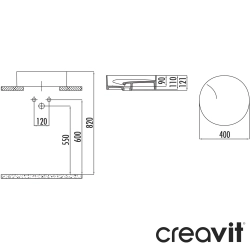 Creavit - Creavit Ruby Aura Çanak Lavabo, 40 cm, Mat Siyah