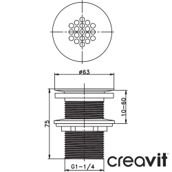 Creavit - Creavit Lavabo Sifon Süzgeci, 76 mm (Taşma Deliksiz)