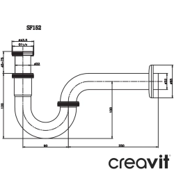 Creavit - Creavit Lavabo Sifonu Alt Grubu, 25 cm (P Tipi)