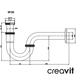 Creavit - Creavit Lavabo Sifonu Alt Grubu, 30 cm (P Tipi)