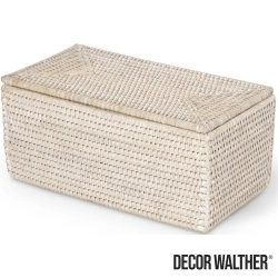 Decor Walther - Decor Walther Basket Kapaklı Kutu Malzemelik, Beyaz (Tezgah Üzeri) - BASKETUTBMD-L