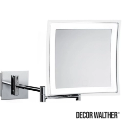Decor Walther - Decor Walther Kare Makyaj Aynası 5x Büyüteçli (Beyaz Ledli) - BS85-CR