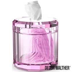Decor Walther - Decor Walther Kristall Kağıt Mendillik, Pembe (Tezgah Üzeri, Cam) - KRKB-P