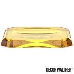 Decor Walther - Decor Walther Kristall Tepsi Sabunluk, Amber (Tezgah Üzeri, Cam) - KRKS-A