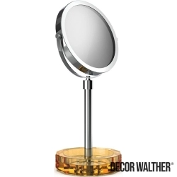 Decor Walther - Decor Walther Kristall Makyaj Aynası 1x/5x Büyüteçli, Krom/Amber (Tezgah Üzeri, Cam) - KRKSA-CRA
