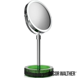 Decor Walther - Decor Walther Kristall Makyaj Aynası 1x/5x Büyüteçli, Krom/Yeşil (Tezgah Üzeri, Cam) - KRKSA-CRG
