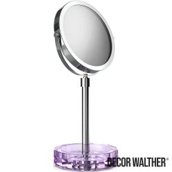 Decor Walther - Decor Walther Kristall Makyaj Aynası 1x/5x Büyüteçli, Krom/Lila (Tezgah Üzeri, Cam) - KRKSA-CRV