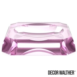 Decor Walther - Decor Walther Kristall Sabunluk, Pembe (Tezgah Üzeri, Cam) - KRSTS-P