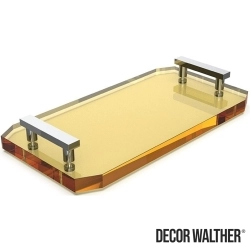 Decor Walther - Decor Walther Kristall Aksesuar Tepsisi, Krom/Amber (Tezgah Üzeri, Cam) - KRTAB2-CRA