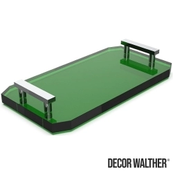 Decor Walther - Decor Walther Kristall Aksesuar Tepsisi, Krom/Yeşil (Tezgah Üzeri, Cam) - KRTAB2-CRG