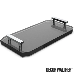 Decor Walther - Decor Walther Kristall Aksesuar Tepsisi, Krom/Antrasit (Tezgah Üzeri, Cam) - KRTAB2-CRN