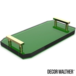 Decor Walther - Decor Walther Kristall Aksesuar Tepsisi, Altın/Yeşil (Tezgah Üzeri, Cam) - KRTAB2-OG