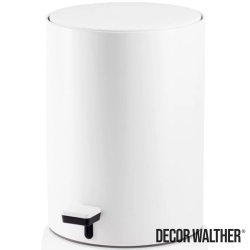 Decor Walther - Decor Walther Pedallı Çöp Kovası, Yavaş Kapanır, Beyaz (7 Litre) - TE50-W