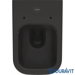 Duravit - Duravit Happy D.2 Rimless Kanalsız Asma Klozet, Mat Antrasit (Mat Antrasit Yavaş Kapanır Klozet Kapağı Dahil)