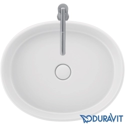 Duravit - Duravit Balcoon DuraShield HygieneGlaze Plus Oval Çanak Lavabo, 55 cm, Beyaz İpeksi Mat