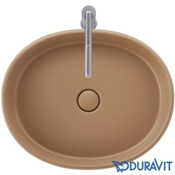 Duravit - Duravit Balcoon DuraShield Oval Çanak Lavabo, 55 cm, Kil Terra Mat