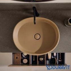 Duravit - Duravit Balcoon DuraShield Oval Çanak Lavabo, 55 cm, Kil Terra Mat