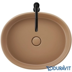 Duravit - Duravit Balcoon DuraShield Oval Çanak Lavabo, 55 cm, Kil Terra Mat