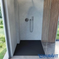 Duravit - Duravit Sustano 80x80 Kare Sıfır Zemin Duş Teknesi, Mat Koyu Gri (Kesilebilir)