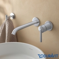 Duravit - Duravit Balcoon 2 Delikli Duvardan Ankastre Lavabo Bataryası (Sıva Üstü Grubu)