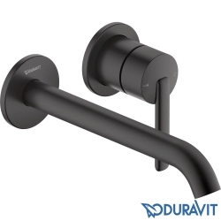 Duravit - Duravit Balcoon 2 Delikli Duvardan Ankastre Lavabo Bataryası, Mat Siyah (Sıva Üstü Grubu)