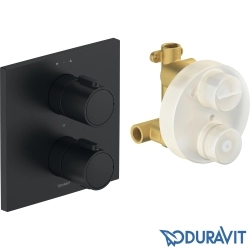 Duravit - Duravit TH Ankastre Termostatik Banyo Bataryası, 2 Yollu, Mat Siyah