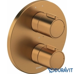 Duravit - Duravit TH Ankastre Termostatik Banyo Bataryası, Tepe ve El Duşu Seti, Fırçalı Bakır