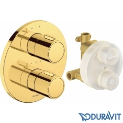Duravit - Duravit TH Ankastre Termostatik Banyo Bataryası, Tepe ve El Duşu Seti, Altın