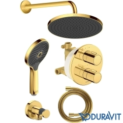 Duravit - Duravit TH Ankastre Termostatik Banyo Bataryası, Tepe ve El Duşu Seti, Altın