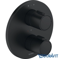 Duravit - Duravit TH Ankastre Termostatik Banyo Bataryası, Tepe ve El Duşu Seti, Mat Siyah