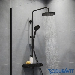 Duravit - Duravit TH 1050 Termostatik Duş Bataryalı Duş Sistemi, Mat Siyah