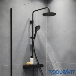 Duravit - Duravit TH 1050 Termostatik Duş Bataryalı Duş Sistemi, Mat Siyah