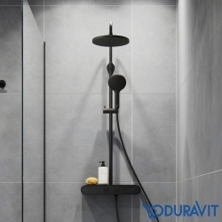 Duravit - Duravit TH 1050 Termostatik Duş Bataryalı Duş Sistemi, Mat Siyah