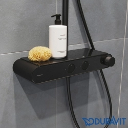 Duravit - Duravit TH 1050 Termostatik Duş Bataryalı Duş Sistemi, Mat Siyah